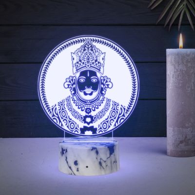 3D Illusion Khatu Shyam Ji Led Night Lamp 16 Color Changing Light with Remote Control Home & Temple Decor Light